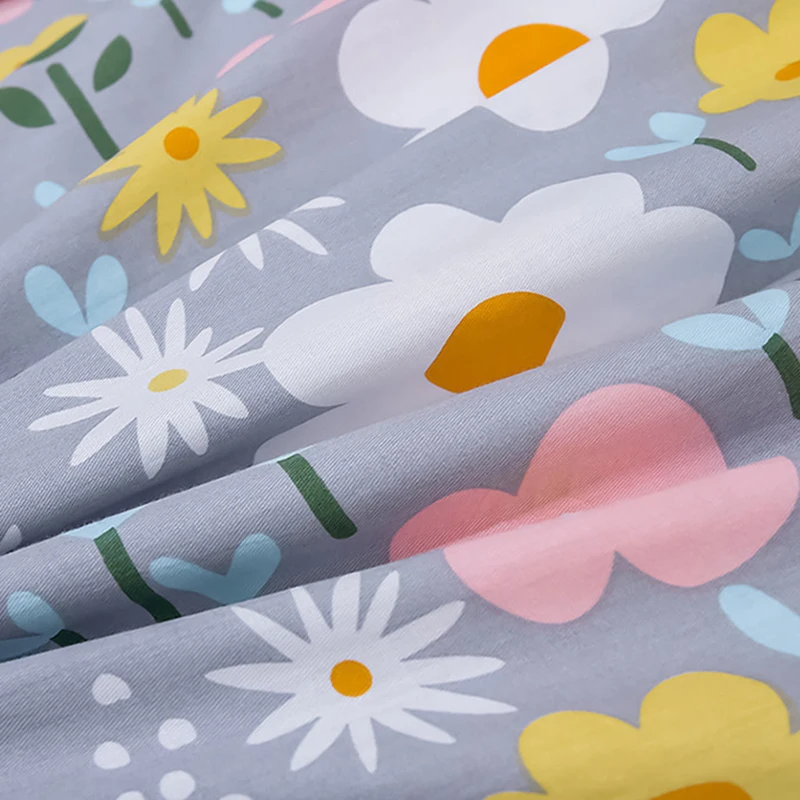 

Pure Cotton Bedding Set Floral Pattern Simple Girlish Style Dormitory Family Queen Size Bed Sheet Quilt Duvet Cover for Girls