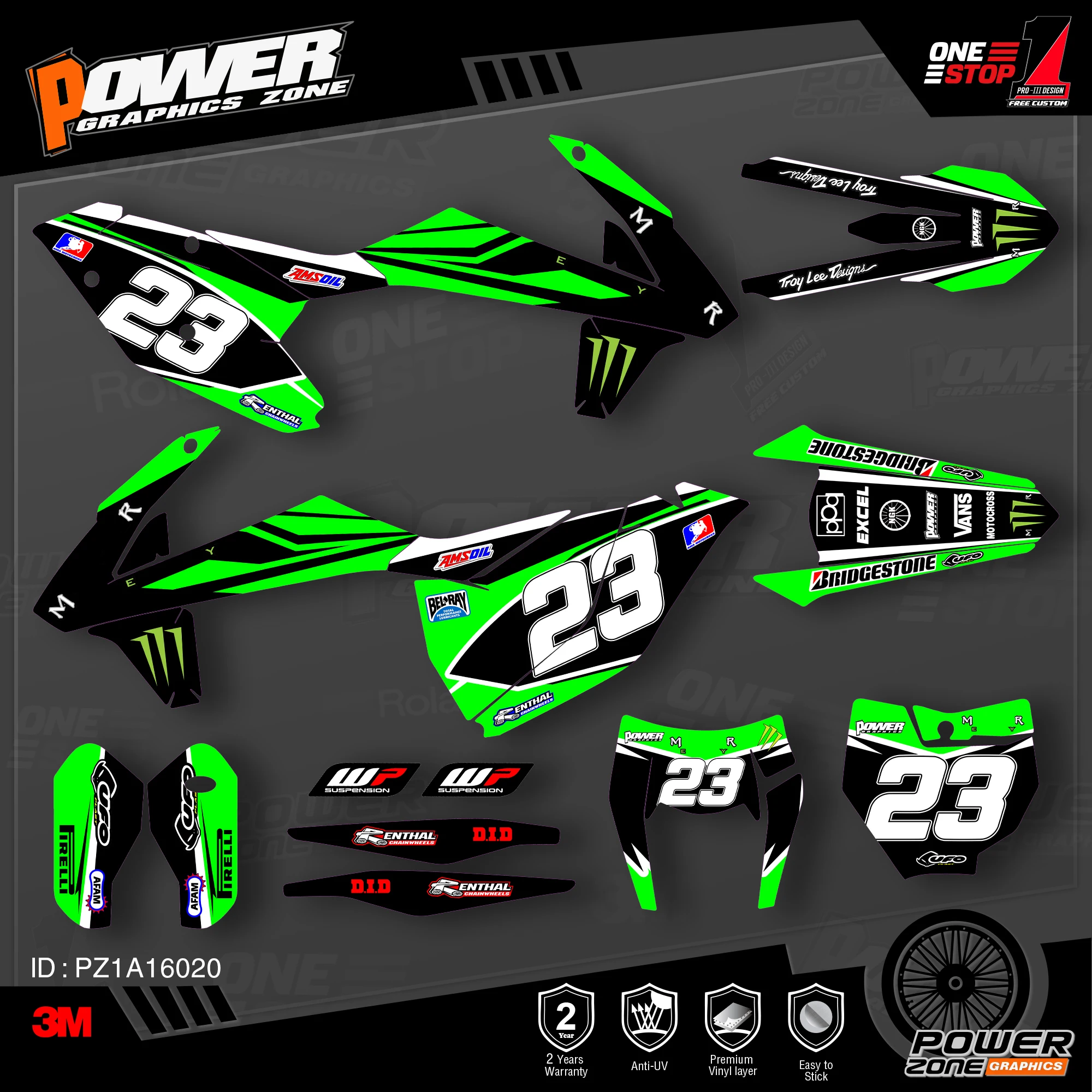 PowerZone пользовательские команды графики фоны наклейки 3m Набор для KTM SXF MX 16 18 EXC XCW
