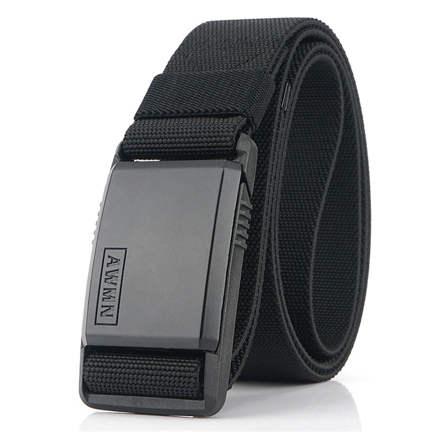 

2020 Fashion Nylon Belt Metal Magnetic Buckle Adjustable Belts For Men Military Combat Elastic Belts High Quality Wear-resistant