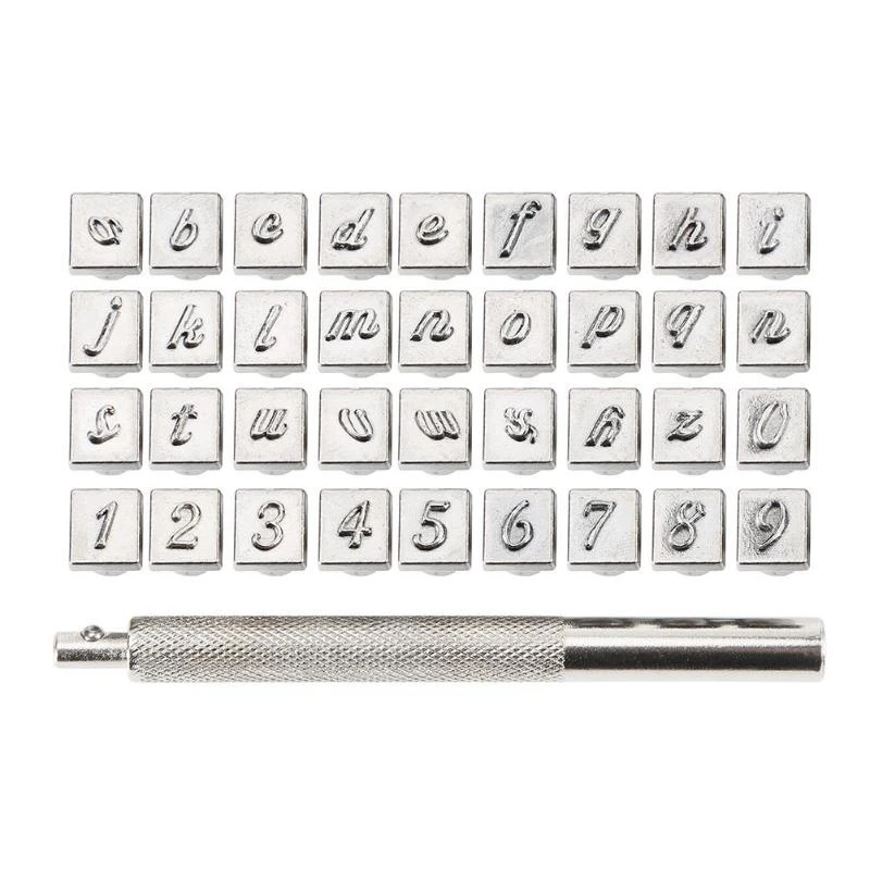 

New 36 Pcs Stamp Letter Number Stamp Punch Set Hardened Metal Wood Leather Punch Number Tool Leather Craft Stamp 6Mm