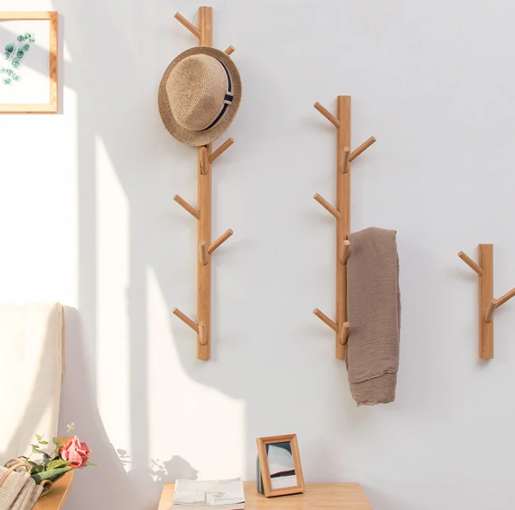 

Baffect Wood Wall Hanger Wall Hook Wood Clothes Hangers Storage Rack Home Decor Hooks For Hanging Coat Hats Decorative Hooks