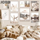 Пейзаж Природный, настенная Картина на холсте, цветок, трава, солнечный свет, туман, пейзаж, картина, домашний декор, плакат и печать для гостиной