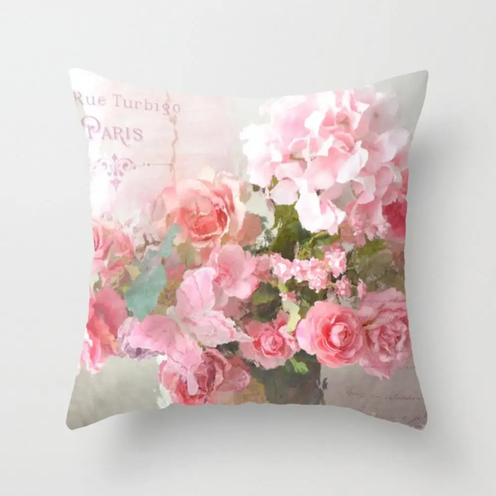 

Hot Sales Country Rose Square Throw Pillow Protector Case Cushion Cover Bedding Articles