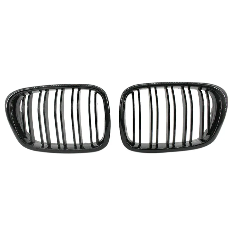 Glossy Black Front Hood Kidney Grille Grill ABS Dual Line Compatible for BMW E39 5-Series 525 528 1995-2004 Bumper | Автомобили и