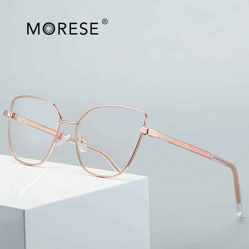 

Anti-Blue Light Metal Eyeglasses Frame Women Men Clear Lens Glasses Irregular Optical Glasses Frame
