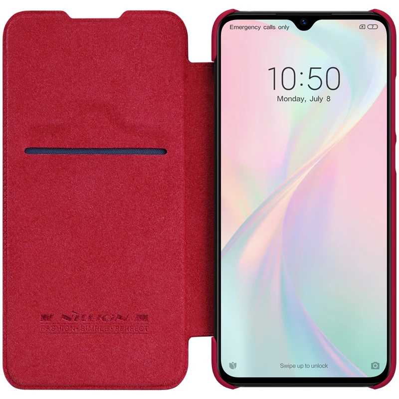 Чехол книжка NILLKIN для Xiaomi Mi 9 Lite серии Qin роскошный пластиковый чехол накладка из