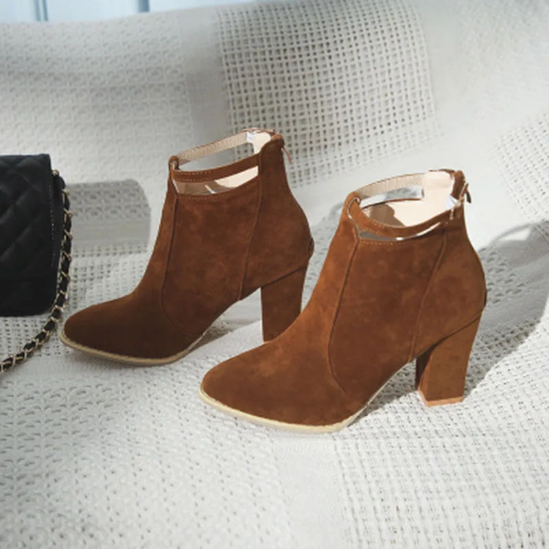 Женские ботинки с низким верхом GRITION модные повседневные на высоком каблуке