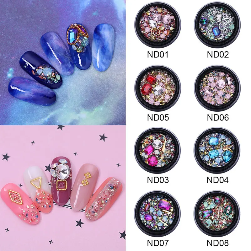 

3D Nail Rhinestones Gems Decorations Colorful Mixed Nail Art Jewelry New Diy Nails Glitter Charms Manicure Accessories Hot Sale