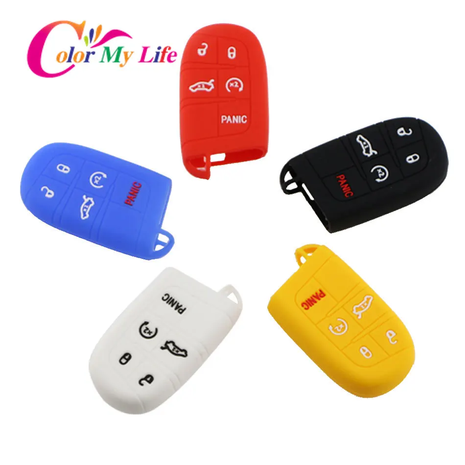 

Color My Life Silicone Smart Key Protection Cover Keyless Keys Case for Jeep Renegade 2014 - 2020 Accessories