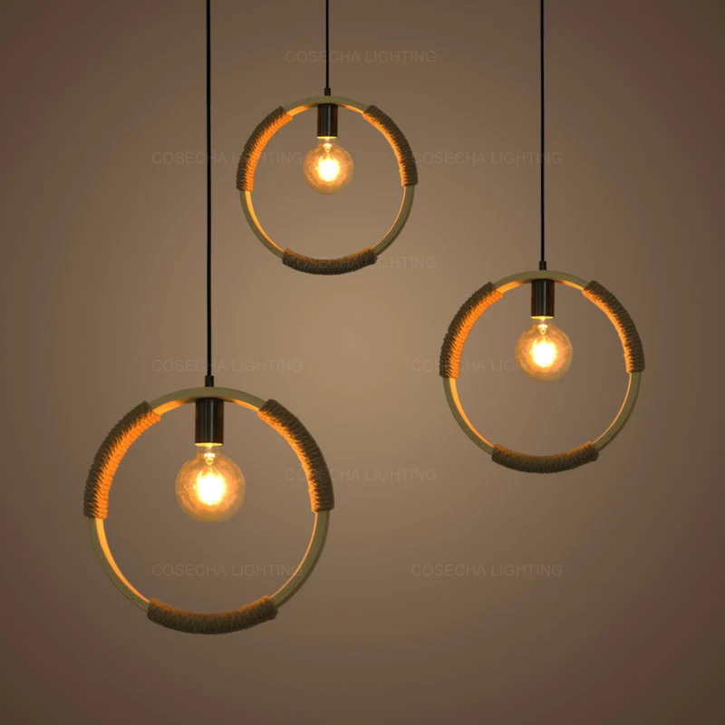 Небольшая бамбуковая Подвесная лампа в стиле ретро с одной подвеской подвесной