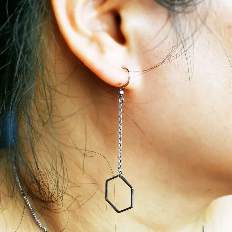 

Серьги-цепочки женские Геометрические, из нержавеющей стали, 1 пара