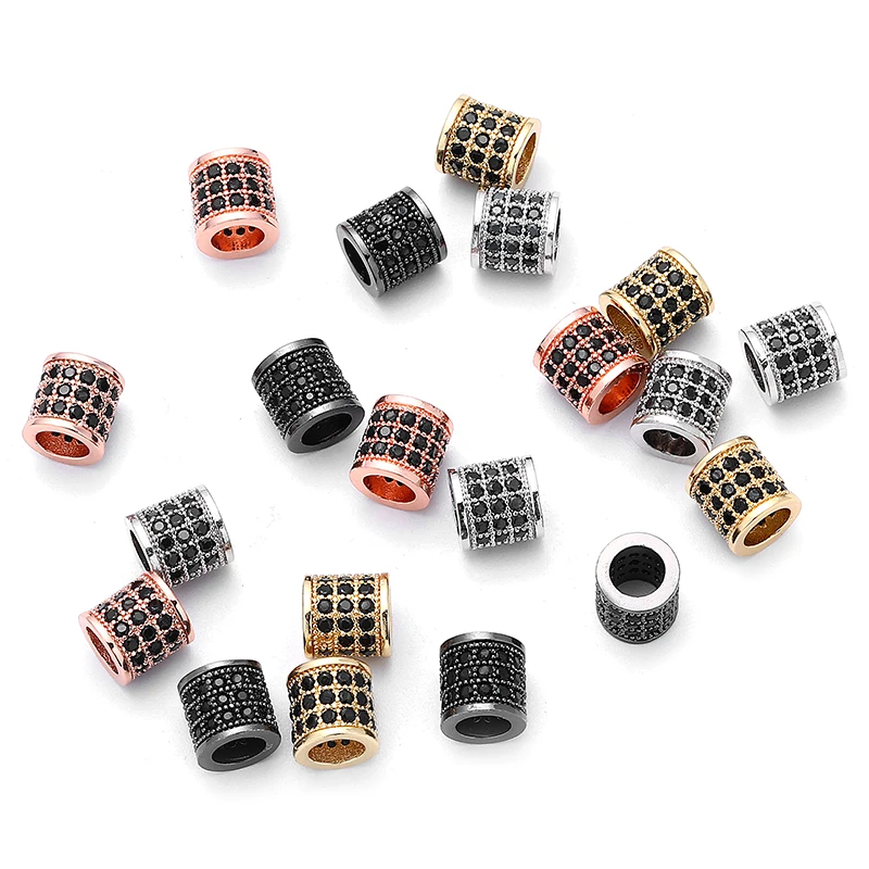 Бусины с большим отверстием многослойные из циркония AAA 8 мм 3 шт./лот | Украшения и