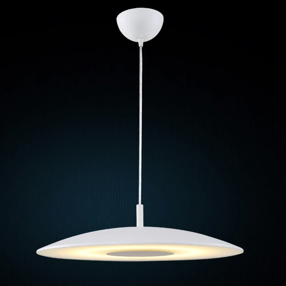 

D50cm Modern White Warm Acrylic Paint Round Circle Hanging Lamp 24w Led Dining Room Pendant Light Household Suspend Lighting Ing