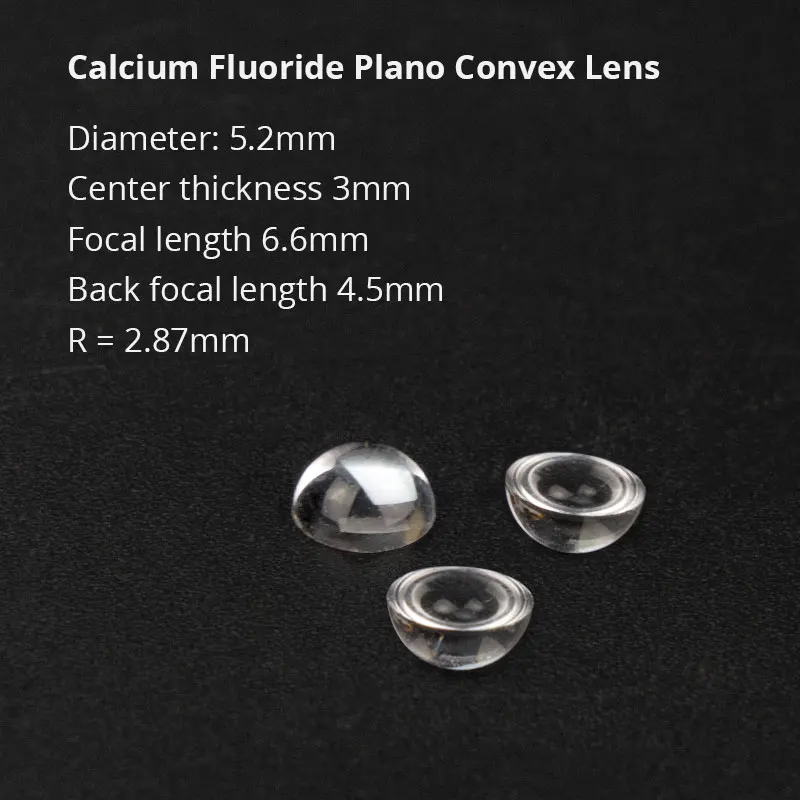 

1 шт. 5,2 мм Calcium Fluoride фокусное Длина 6,6 мм плоскa выпуклая линз "сделай сам" спектрометр Windows Термальность изображений Системы лазерный Lentes