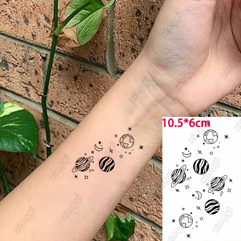 

Waterproof Temporary Tattoo Sticker Smiley Star Moon Cute Element Kids Arm Wrist Water Transfer Fake Tatto Body Art Women Men