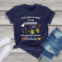 i just want to work in my garden and hang out with chickens graphic womens t shirt farmer unisex t shirt men women kawaii tops