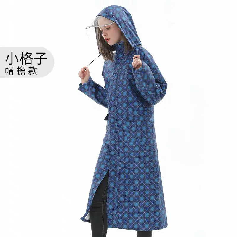 

Fashion Thickening Riot Raincoat Adult Long Windbreaker Poncho Double Layer With Canopy Brim Waterproof Male And Womens 3AQFM03