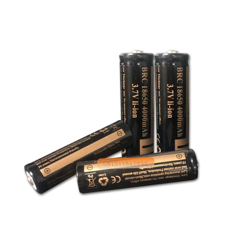 4 шт 18650 4000mAh 3,7 v литий-ионная аккумуляторная батарея+ умное зарядное устройство