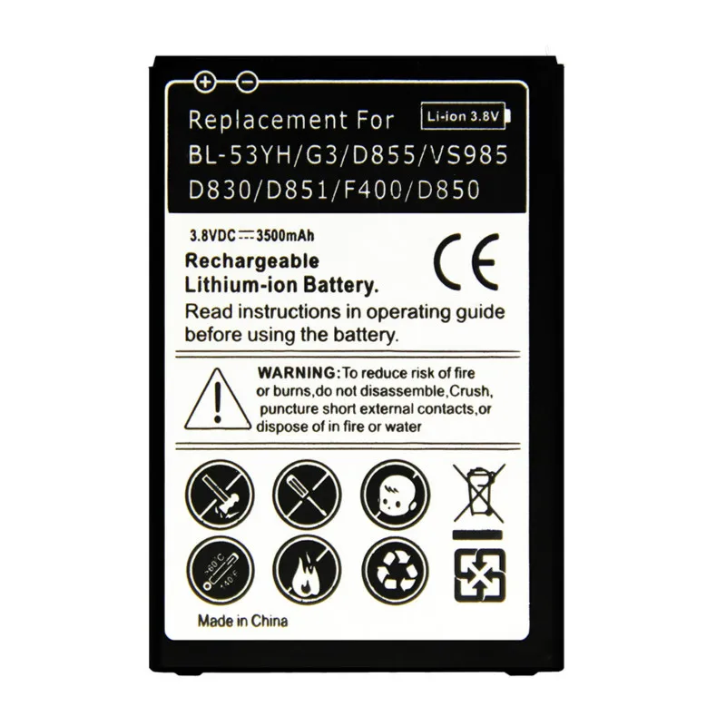 BL-53YH сменный аккумулятор G3 для LG D855 D857 F400 F460 LS990 D830 D850 VS985 BL53YH BL 53YH |