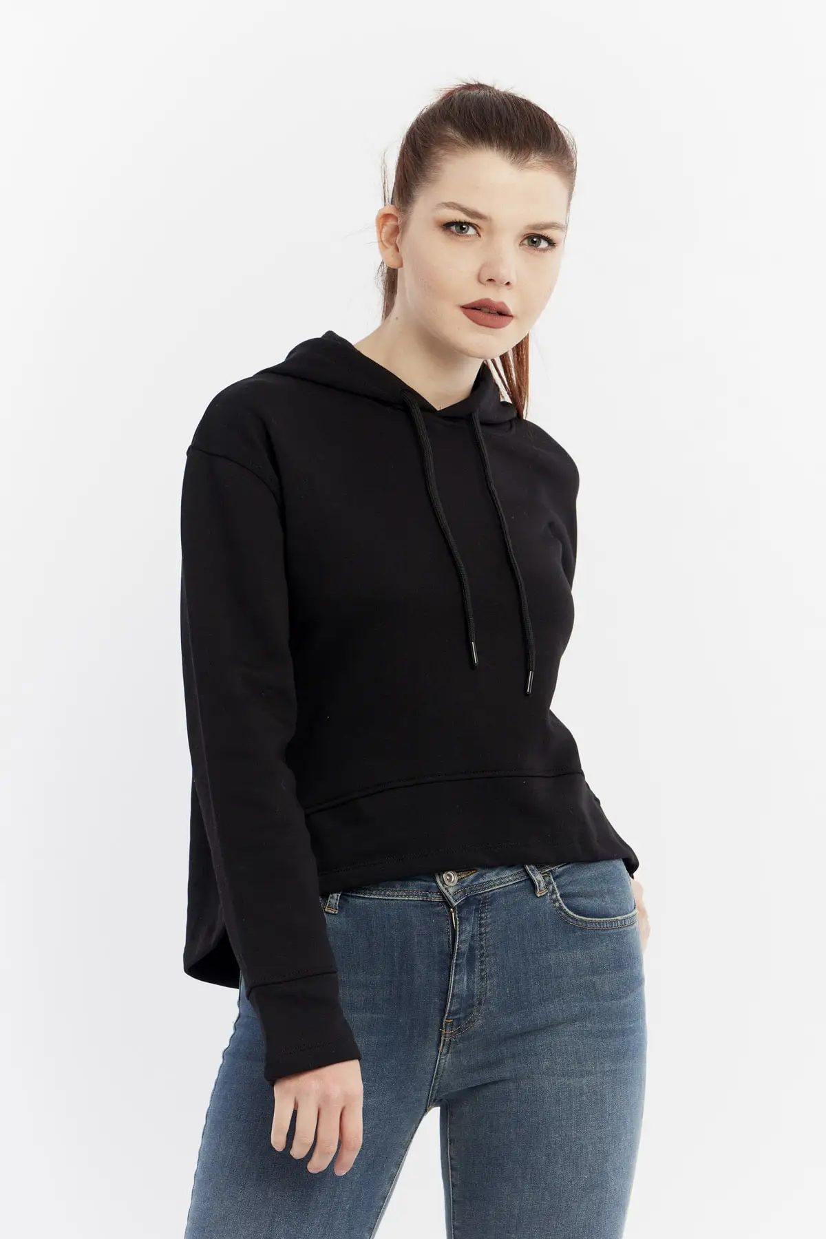 

Women's Black Hooded Sweatshirt Cty-abr-7263