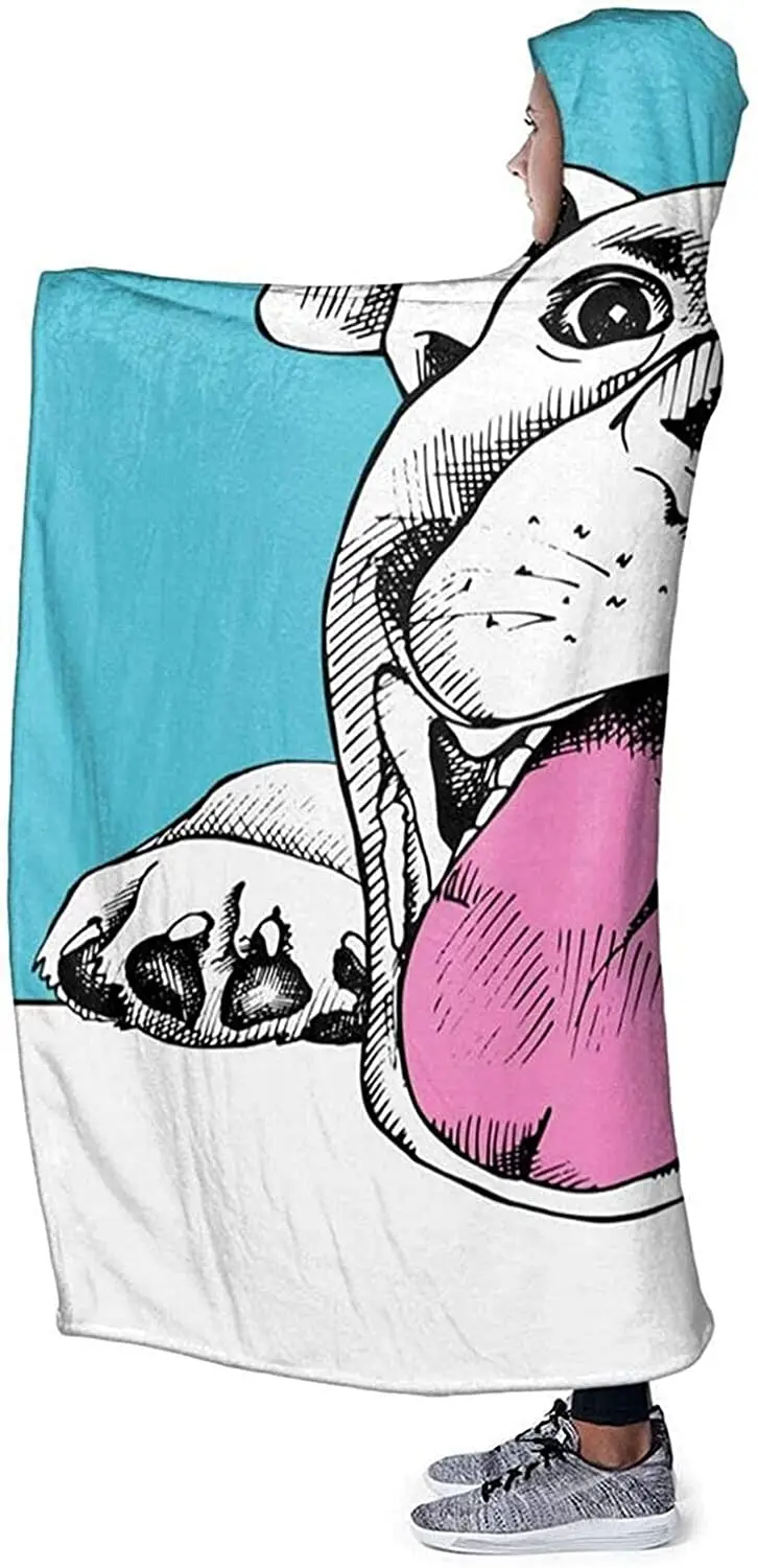 Веселая собака с капюшоном одеяло смешное счастливое милое улыбающееся животное