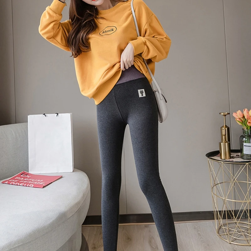 

Women High Waist Stretch Leggings Fleece Lined Warm Tights Thick Velvet Pants J78E