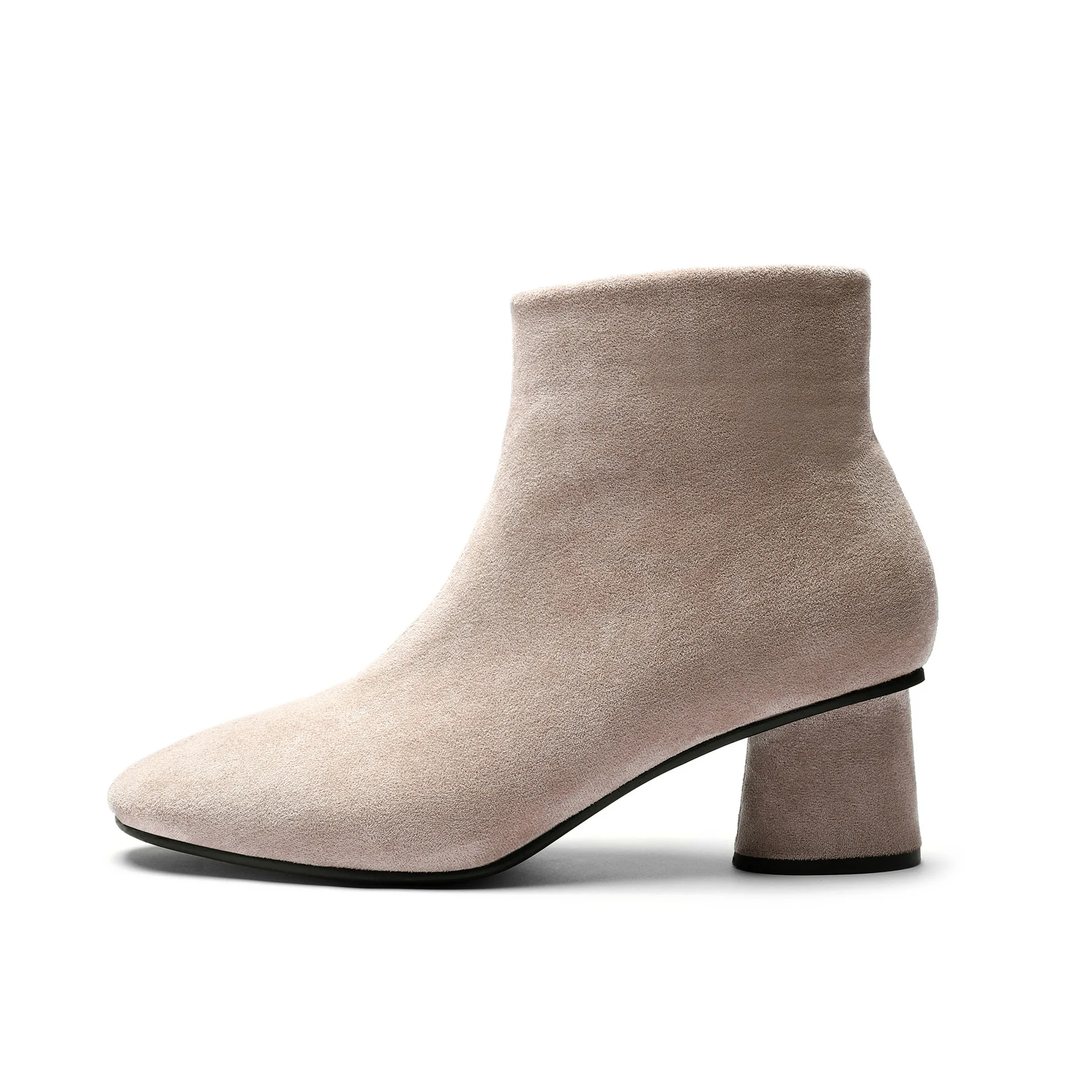 2019 г. Зимние ботинки женские модные однотонные Ботильоны на молнии с круглым