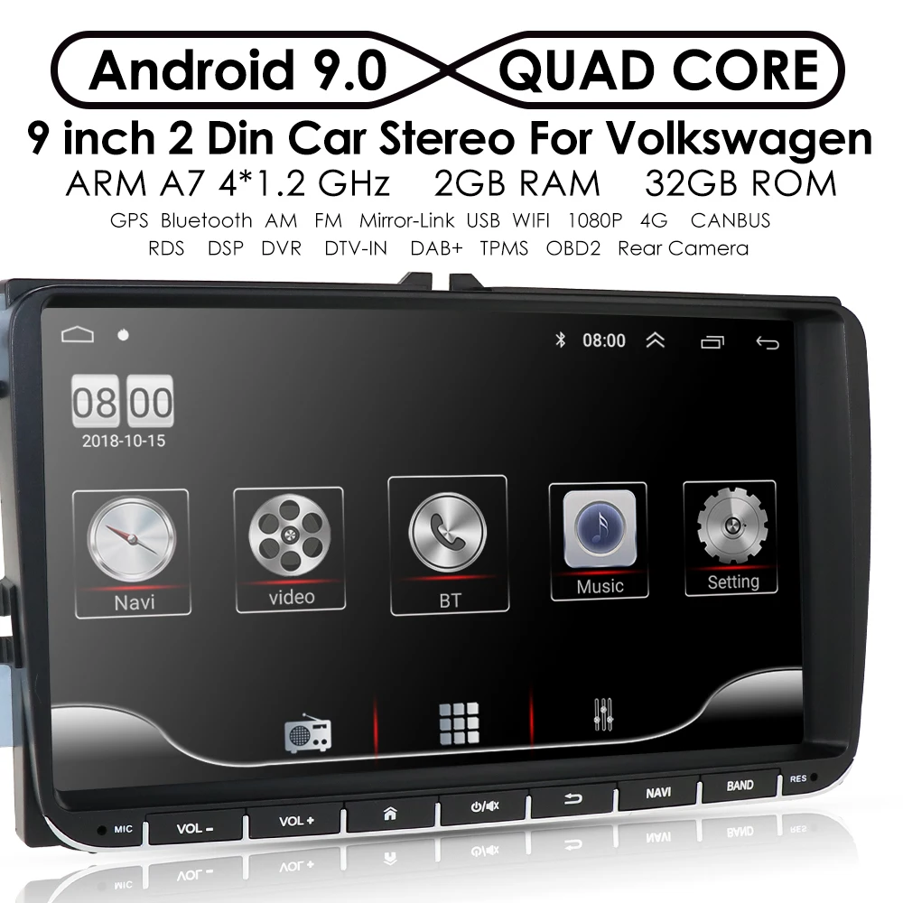 Автомобильный мультимедийный плеер 2 Din для VW/Volkswagen/Golf/Polo/Tiguan/Passat/b7/b6/SEAT/leon/Skoda/Octavia радио gps DAB камера