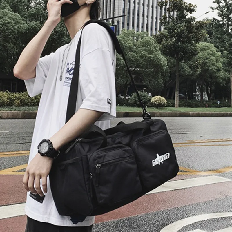 저렴한 패션 여행 가방 여성 단거리 휴대용 경량 대용량 수하물 가방 한 어깨 메신저 스포츠 체육관 가방