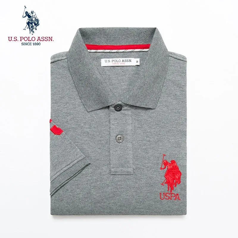 Мужская летняя рубашка-поло из 100% хлопка с вышивкой и коротким рукавом | одежда