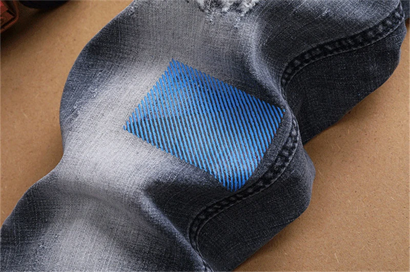 Джинсы мужские рваные в стиле хип-хоп Модные Винтажные облегающие брюки с