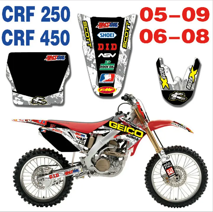 Байк мотоцикл графические наклейки для Honda CRF250R 2005 2009/CRF450R 2006 2007 2008|Наклейки на