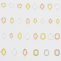 100pcs nail crystal multi shapes hollow nail art charms rhinestones manicure studs for 3d nail art stones gems decorations bzy56
