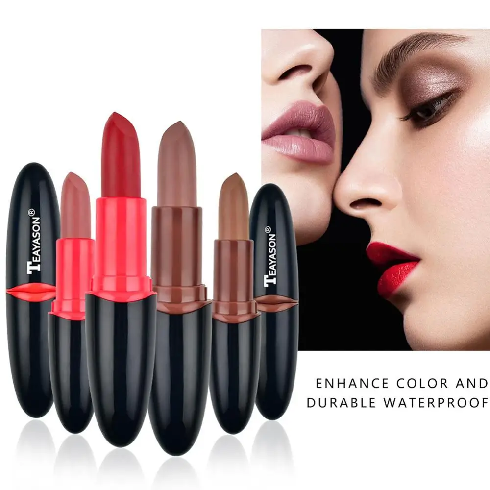 Стойкая водостойкая помада для макияжа губ матовая шелковистая красный бальзам