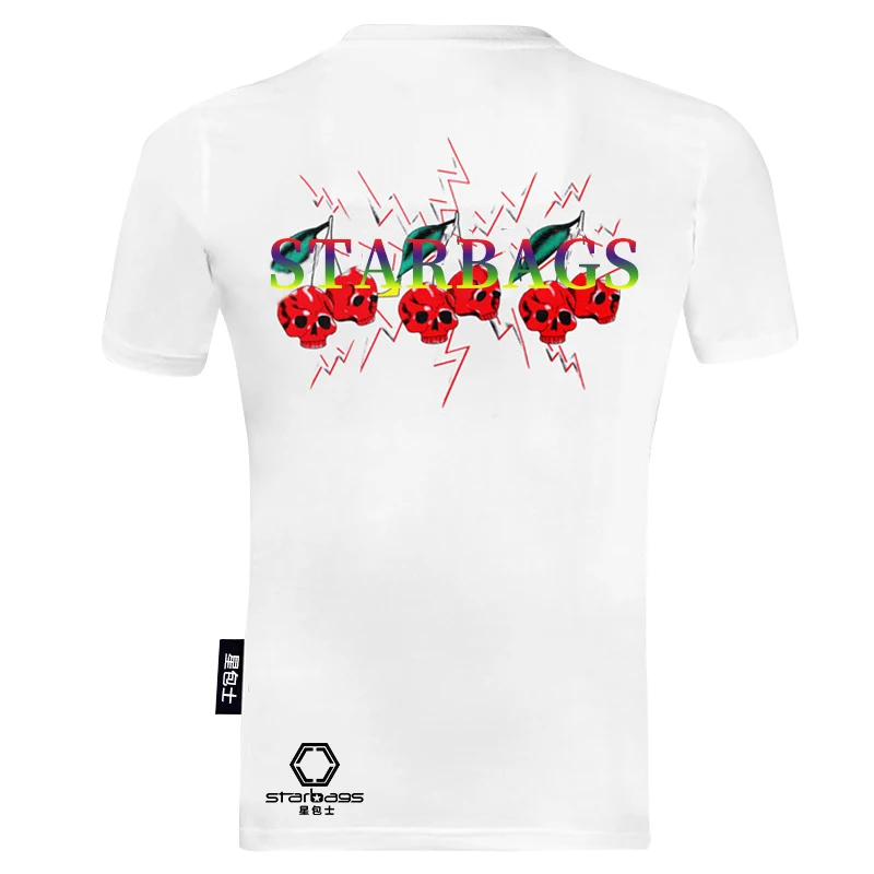 

starbag pp Hexagonal five pics skull high quality men's T-shirt, short sleeve round neck, loose Pullover Colored diamond2021new