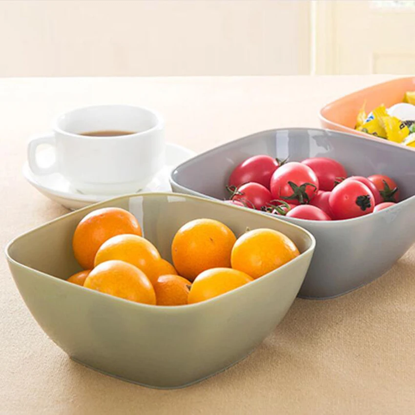 3 цвета Еда Класс Пластик квадратный фрукт закуска конфеты салат для тарелочной