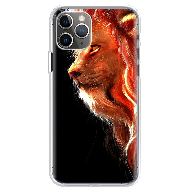 

Funny Lion Case For iPhone 12 Mini 11 Pro X XS Max XR 7 8 6 6S Plus 5 5S SE 2020 Phone Cases Soft Silicone Back Cover Fundas