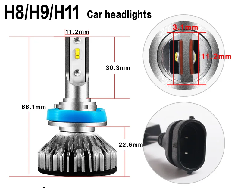2x H7 светодиодный автомобильный светильник H4 H1 H3 H11 9005 HB3 9006 HB4 9012 HIR2 Супер авто фары лампы зэс чип 10000LM 6000 К туман светильник s 12V 24V