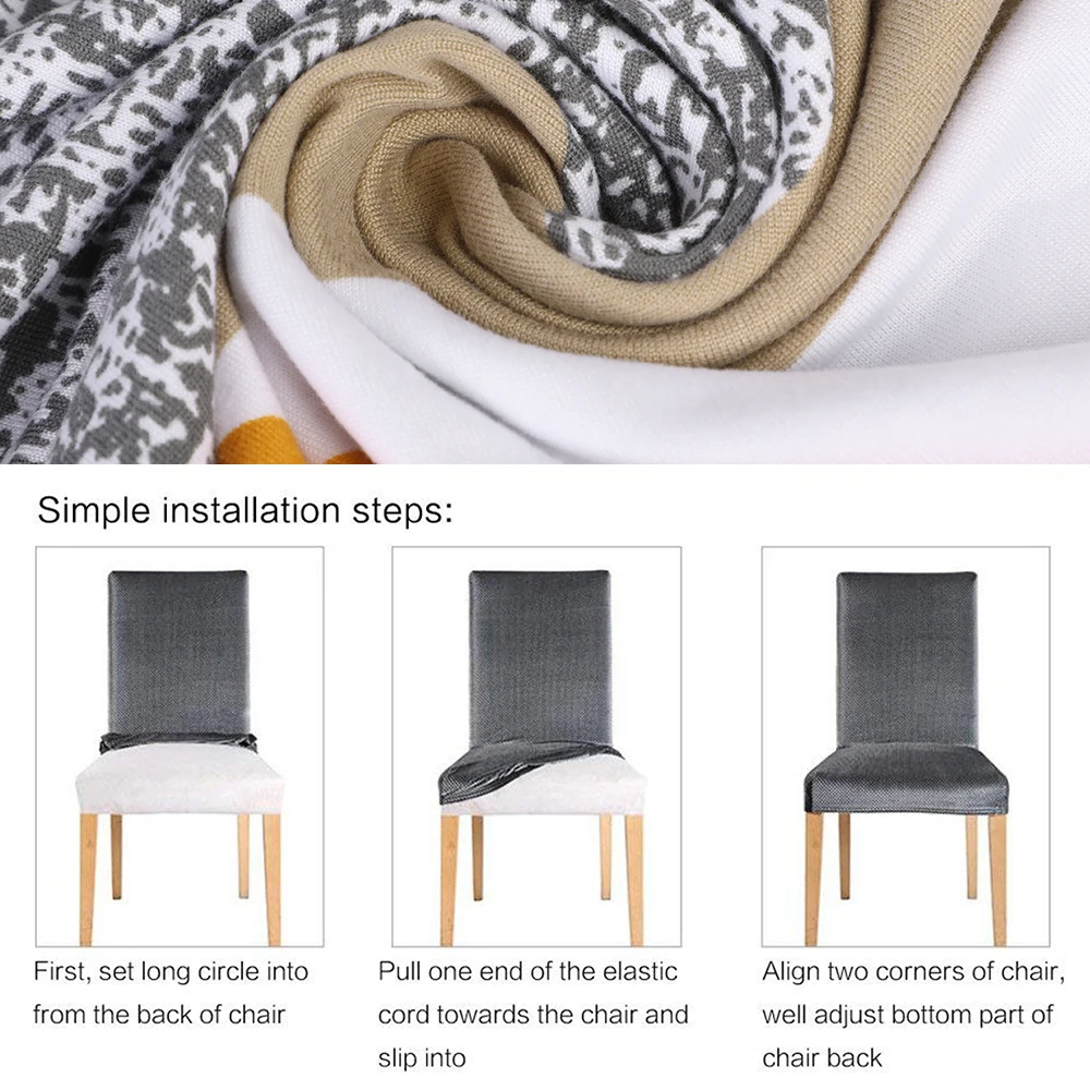 

Floral Printed Pattern Chair Cover Stretch Seat Covers Dining Room Chair Covers Removable Washable Seat Cover 1/2/4/6pcs Chairs