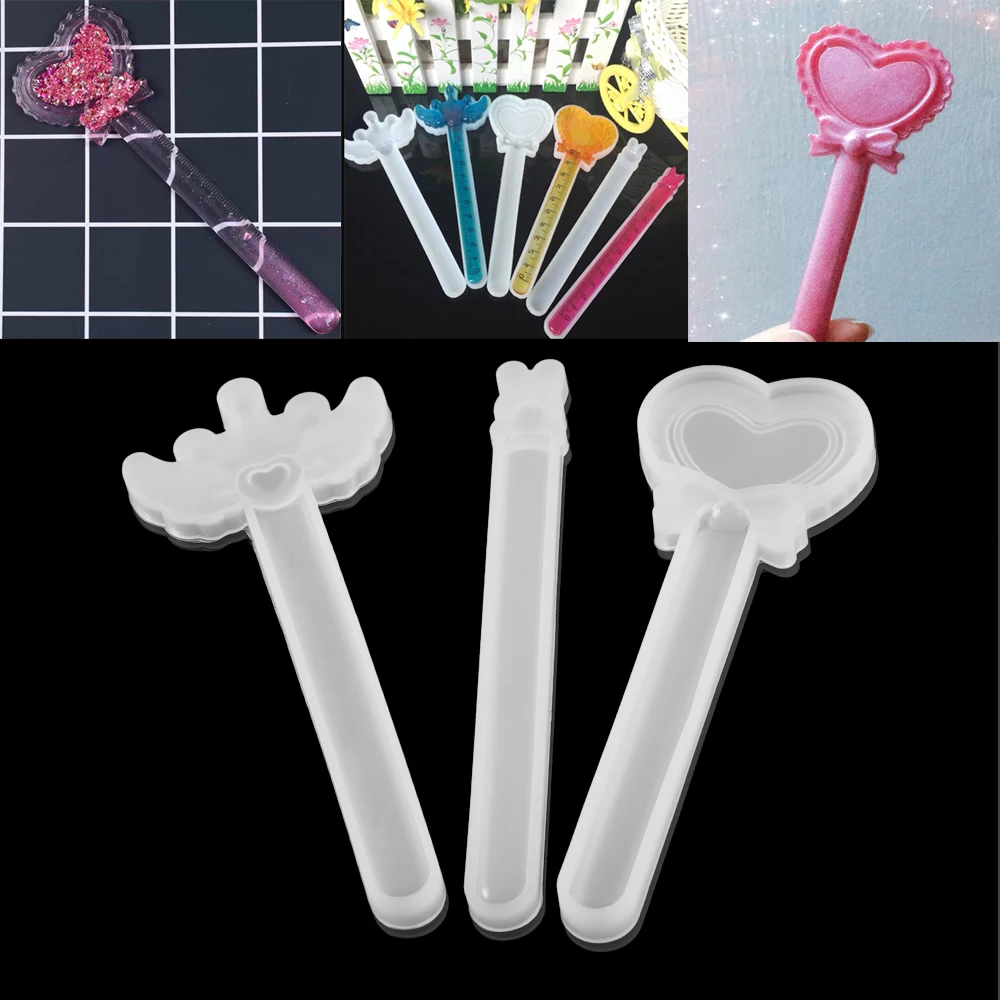 

Magic Wand Crown Silicone UV Epoxy Resin Moulds Rabbit Wing Straight Ruler Casting Handmade For DIY Jewelry Making Supplies