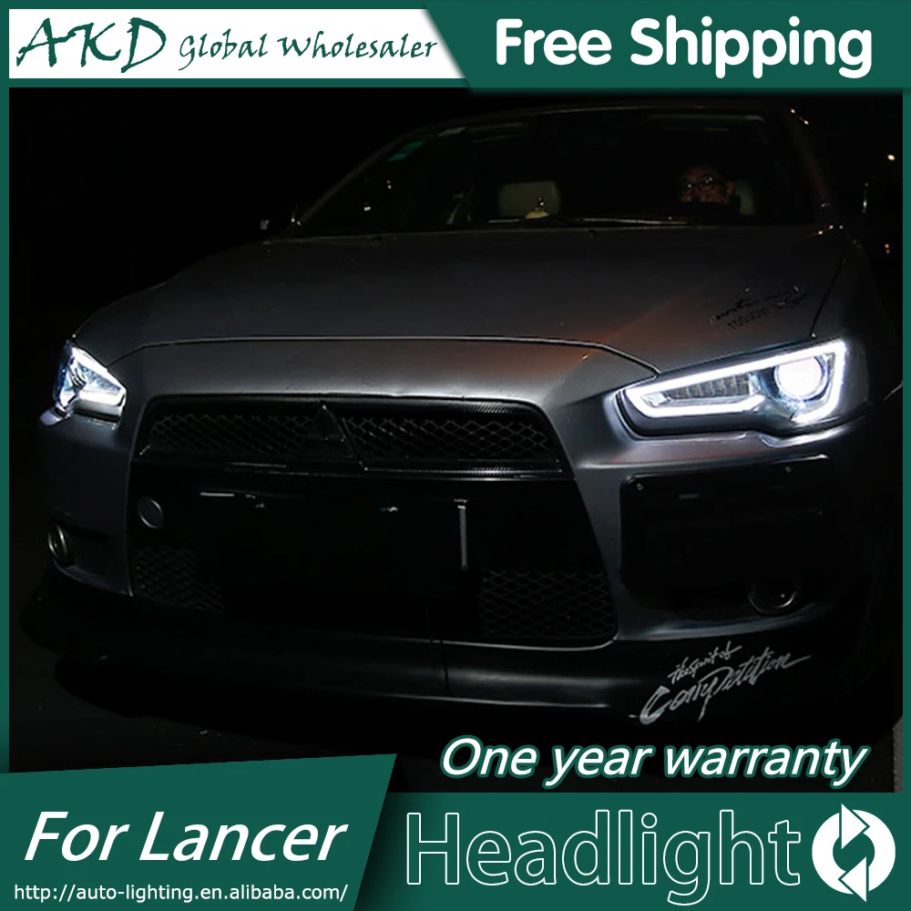 

AKD Car Styling Head Lamp for Mitsubishi Lancer Headlights Lancer EX LED Headlight DRL H7 D2H Hid Option Angel Eye Bi Xenon Beam