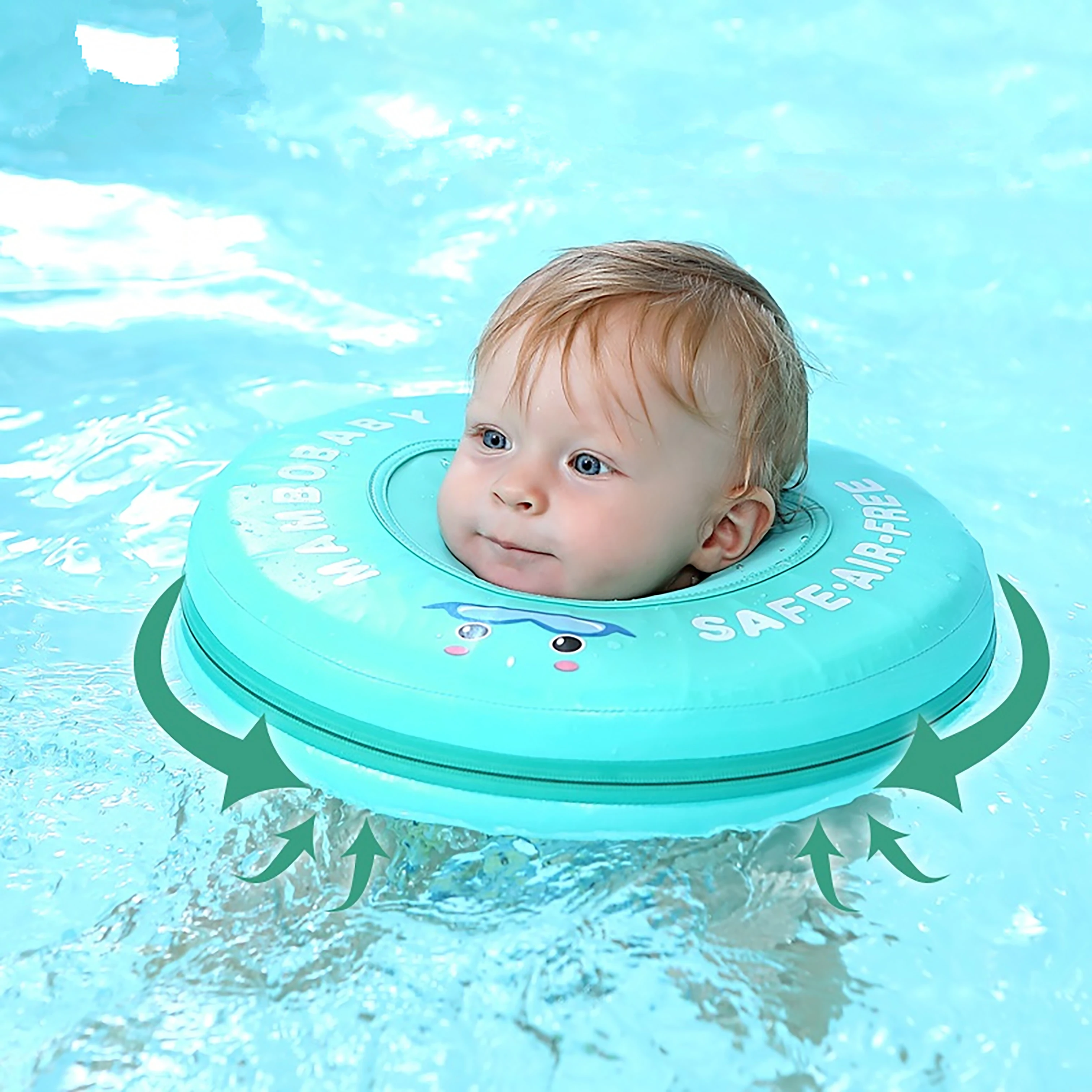 

Однотонный ненадувной плавающий шейный круг для купания младенцев поплавок для принадлежностей детский плавательный бассейн игрушки плав...