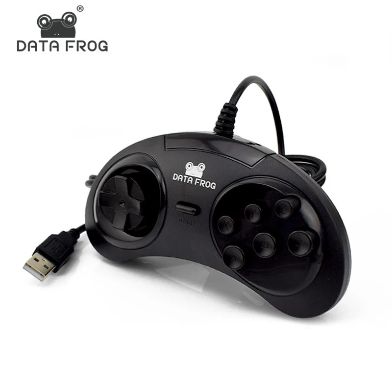 Data Frog USB Classic Gamepad 6 Buttons USB Gaming Joystick Holder for PC MAC Drive Controllers data frog usb wired gaming joystick gamepad for nintendo snes