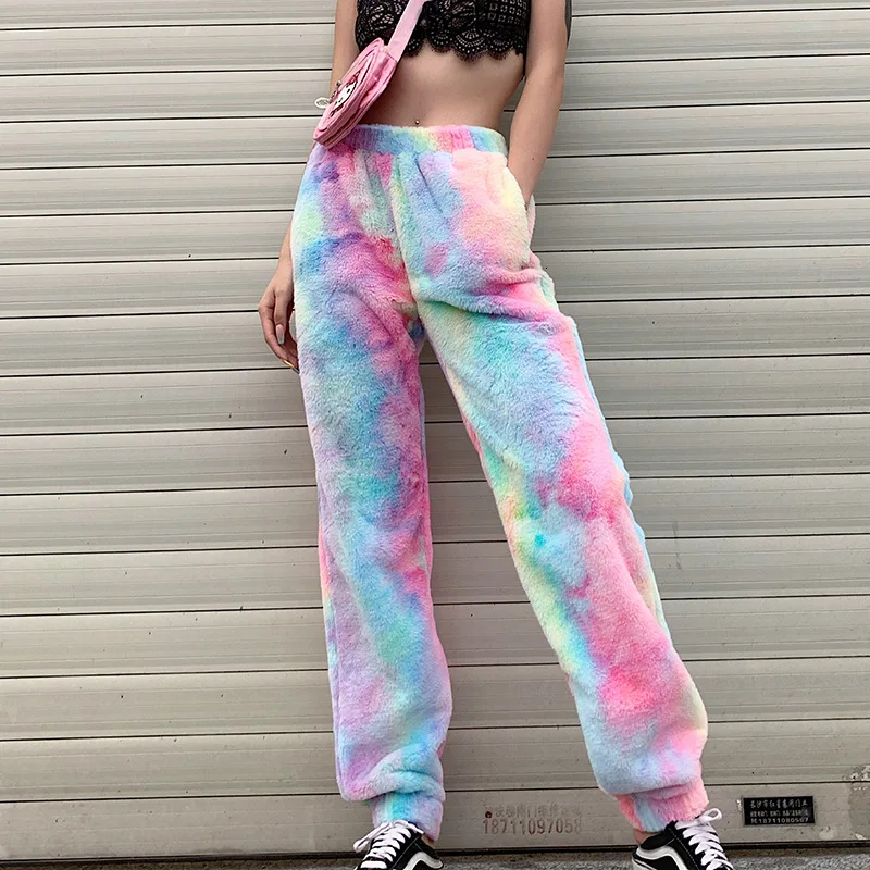 Женские брюки женские широкие цветные свободные свитера с цветочным принтом