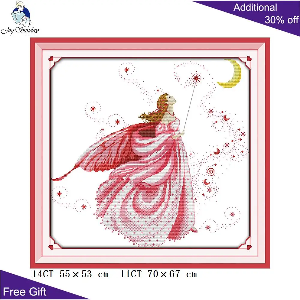 Joy Sunday Розовая фея украшение для дома R197 14CT 11CT считается и отпечатывается только