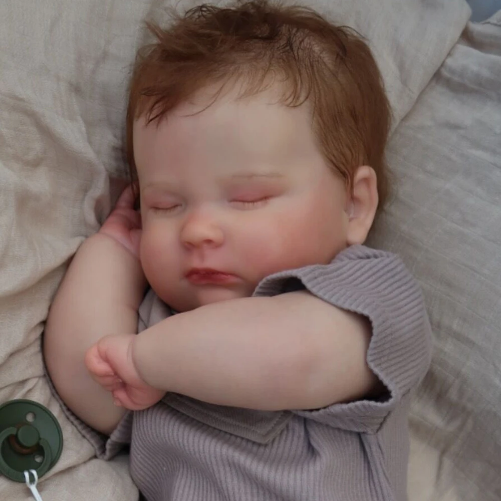 

60CM Reborn Fat Baby Boy Doll Joseph Newborn Sleep Cute Top Quality Handmade 3D skin Painting With Visible Veins Art Doll