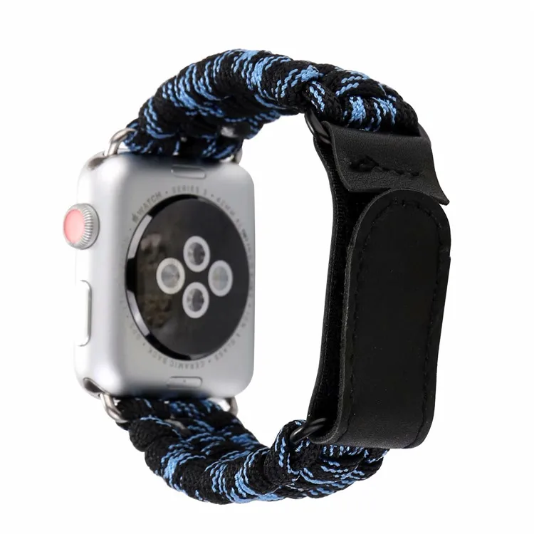 Спортивный тканый браслет из нейлоновой веревки для Apple Watch 38 мм 42 мм 40 мм 44 мм для iWatch 5 4 3 2 1