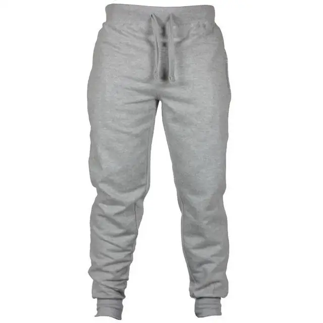 light gray Повседневные Спортивные штаны, однотонные модные уличные брюки, мужские штаны для бега, брендовые высококачественные Серые Мужские штаны - Цвет: light gray