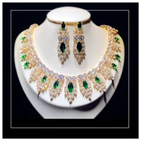 fine jewelry sets for women 925 sterling silver emerald cubic zirconia bridal necklaces pendants drop earrings vintage set