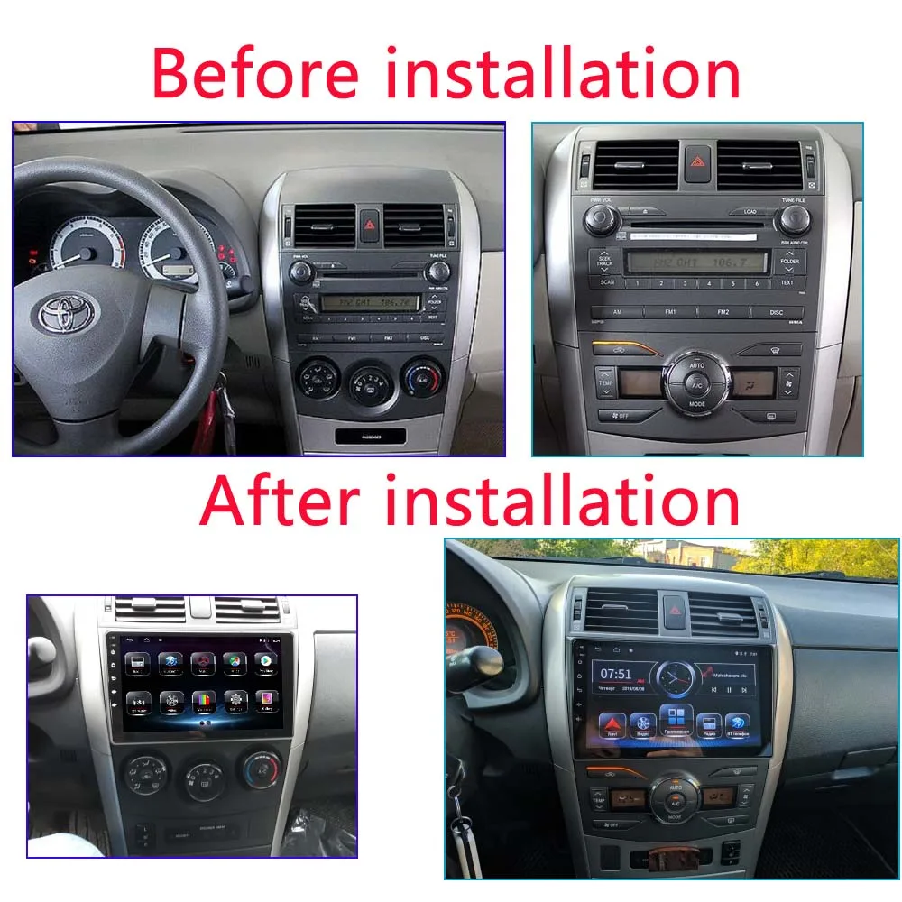 Автомобильный мультимедийный плеер 2 Гб ОЗУ Android 9 0 DVD для Toyota Corolla E140 150 2006 2007 2009 2010